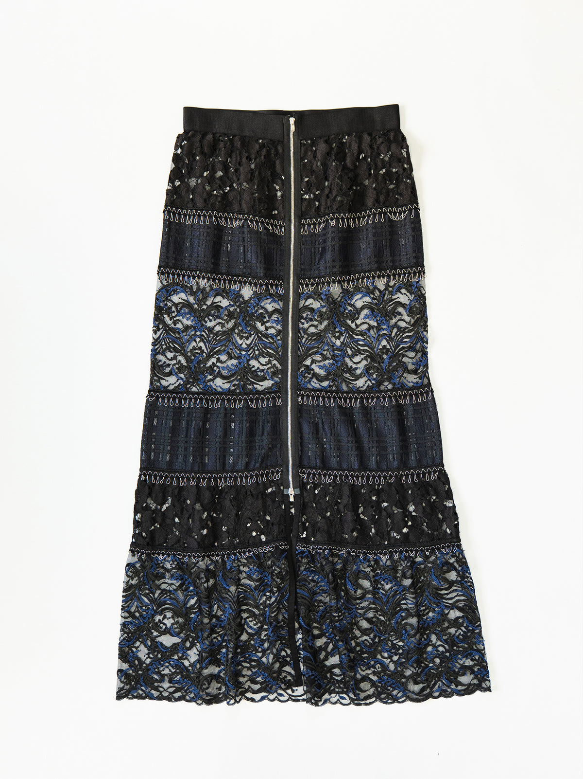 サカヨリsakayori新品レースサテンペンシルトランペットスカートネイビー紺 BOTTOMS All – Sakayori.（サカヨリ）