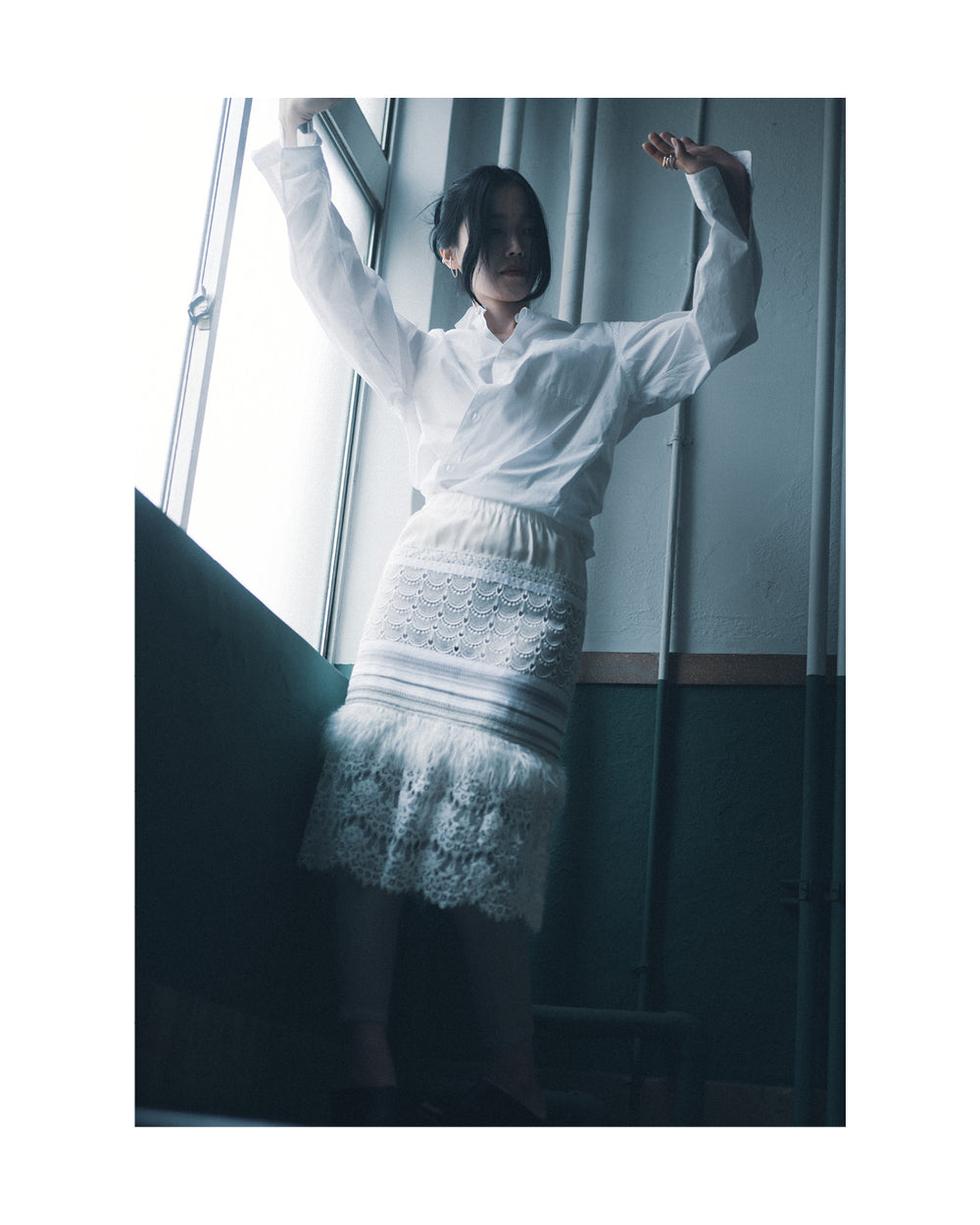 スカート sharespirit lace skirt mixed lace skirt – Sakayori.（サカヨリ）
